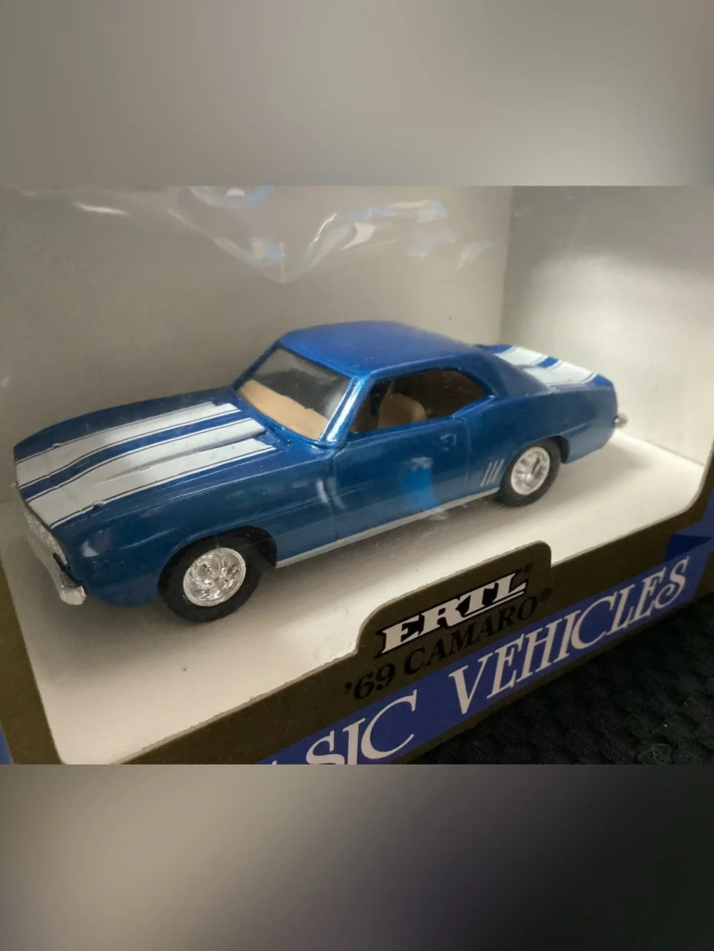 '69 ERTL Camaro 1:43 Scale 1989 Die-Cast Model Car - Blue